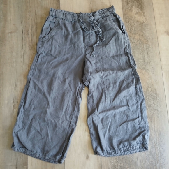 Cloth & Stone Grey Linen Crop Pant. Size M - Picture 2 of 5